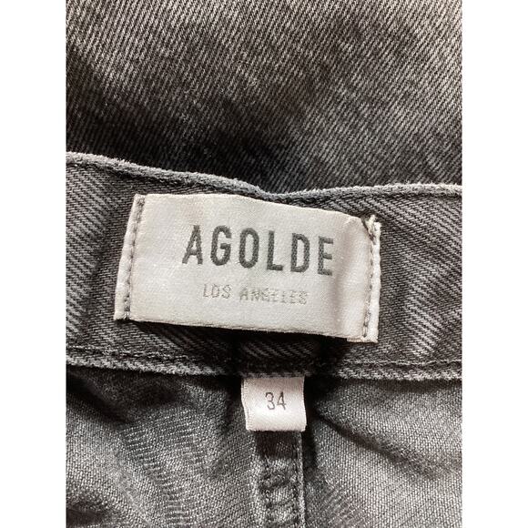Agolde 'Lana' Straight Black Denim Jean Size 34 - Picture 4 of 4